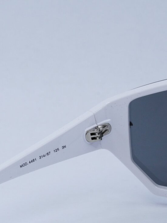 Versace VE4461 314/87 Shield Sunglasses – White/Grey with Mirror Silver Clip-on main image 8